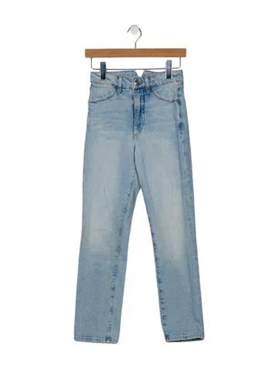 Pre-owned Sprwmn Mid-rise Straight Leg Jeans In Blue