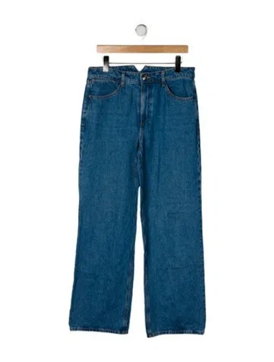 Pre-owned Sprwmn Mid-rise Straight Leg Jeans In Blue
