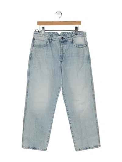 Pre-owned Sprwmn Mid-rise Straight Leg Jeans In Blue