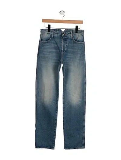 Pre-owned Sprwmn Mid-rise Straight Leg Jeans In Blue