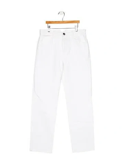 Pre-owned Sprwmn Mid-rise Straight Leg Jeans In White