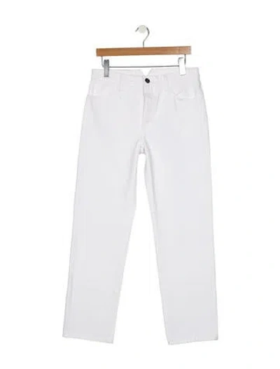 Pre-owned Sprwmn Mid-rise Straight Leg Jeans In White
