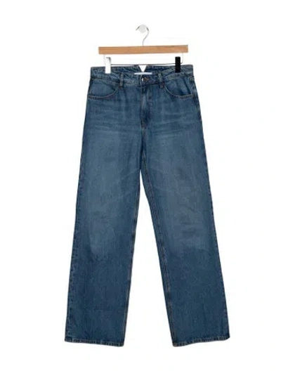 Pre-owned Sprwmn Mid-rise Wide Leg Jeans In Blue
