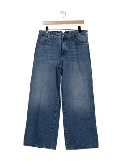 Pre-owned Sprwmn Mid-rise Wide Leg Jeans In Blue
