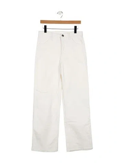 Pre-owned Sprwmn Mid-rise Wide Leg Jeans In White