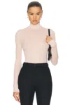 Sprwmn Mock Neck Top In Blush