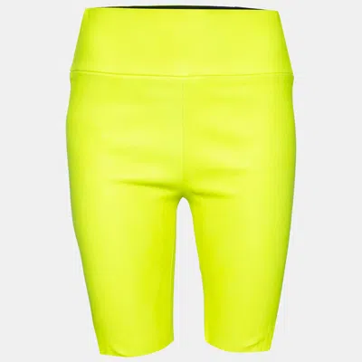 Pre-owned Sprwmn Neon Yellow Leather Shorts L