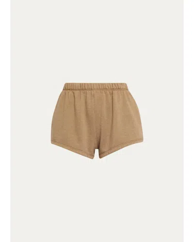 Sprwmn Olivia Fleece Shorts In Brown