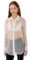 Sprwmn Oversized Silk Shirt White In Multi