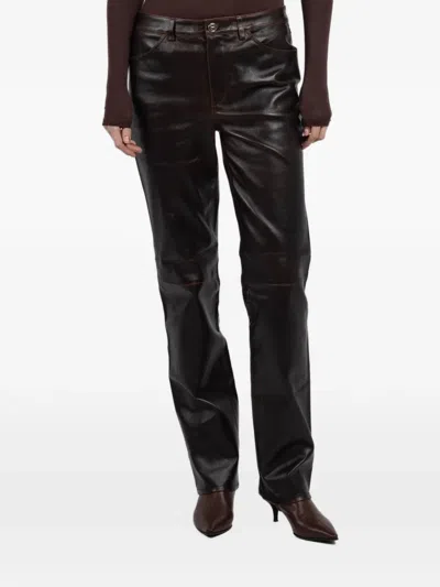Sprwmn Panelled Trousers In Brown
