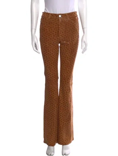 Pre-owned Sprwmn Patterned Flared Pants In Brown
