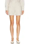 Sprwmn Pleated Trouser Short In Neutral