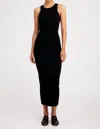 Sprwmn Pre-loved Racer Tank Dress In Black In Black