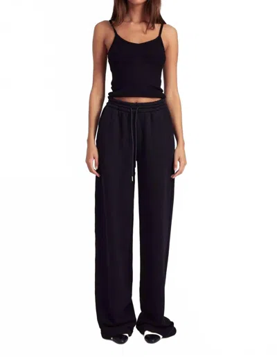 Sprwmn Pre-loved Cotton Baggy Sweatpants With Pockets In Black