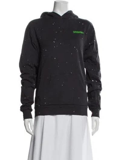 Pre-owned Sprwmn Printed Crew Neck Hoodie In Gray