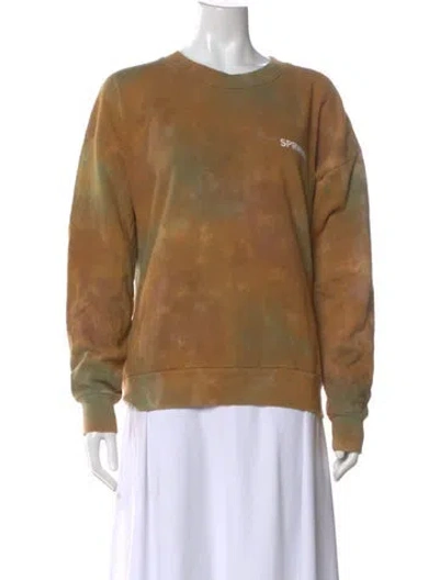Pre-owned Sprwmn Printed Crew Neck Sweater In Orange