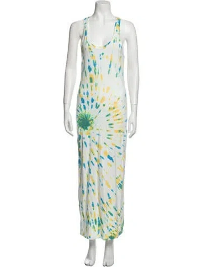 Pre-owned Sprwmn Printed Long Dress In Yellow