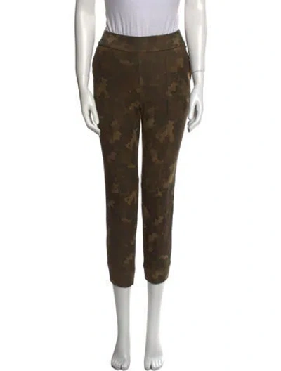 Pre-owned Sprwmn Printed Skinny Leg Pants In Green