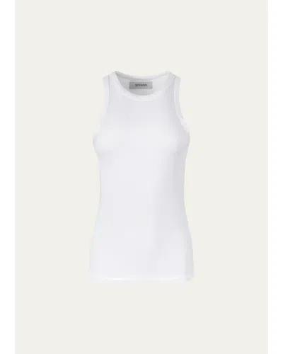 Sprwmn Racer Front Tank Top In White