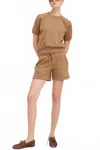 Sprwmn Relaxed Drawstring Sweatshorts In Camel In Brown