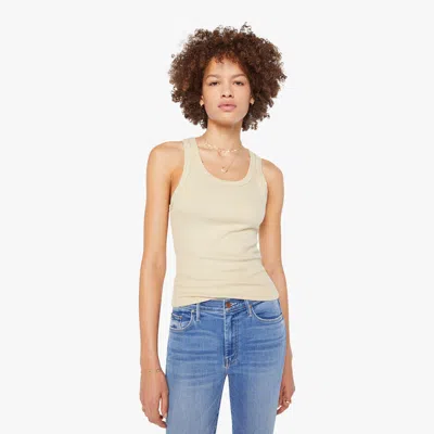 Sprwmn Rib Fitted Scoop Tank Top Pistachio In Multi
