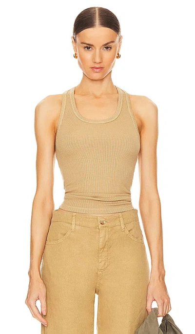 Sprwmn Rib Fitted Scooped Tank In Green