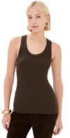 Sprwmn Rib Fitted Scooped Tank Americano In Americano