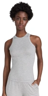 Sprwmn Rib Racer Front Tank Heather Grey In Heather Grey