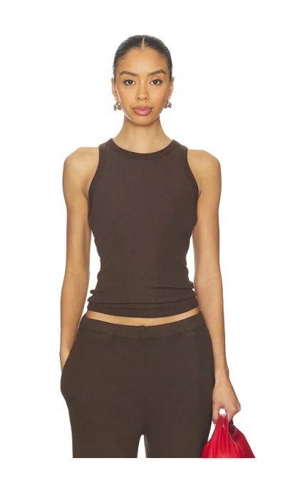 Sprwmn Rib Racer Tank In Brown