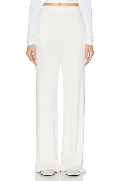 Sprwmn Rib Wide Leg Pant In Creme