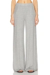 Sprwmn Rib Wide Leg Pant In Heather Grey