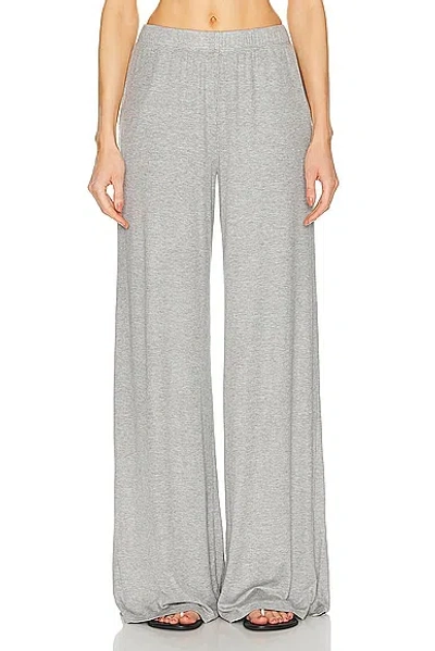 Sprwmn Rib Wide Leg Pant In Heather Grey