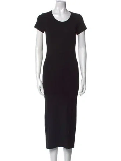 Pre-owned Sprwmn Scoop Neck Long Dress In Black