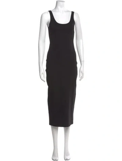 Pre-owned Sprwmn Scoop Neck Long Dress In Black