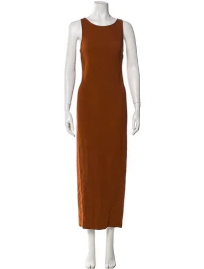 Pre-owned Sprwmn Scoop Neck Long Dress In Brown