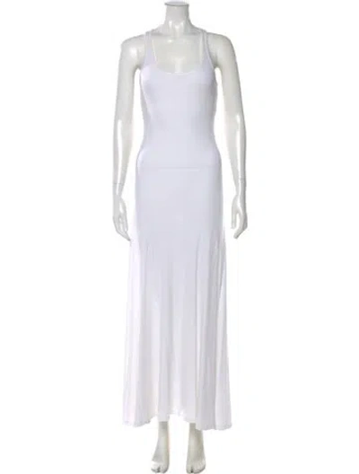 Pre-owned Sprwmn Scoop Neck Long Dress In White
