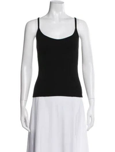 Pre-owned Sprwmn Scoop Neck Sleeveless Top In Black