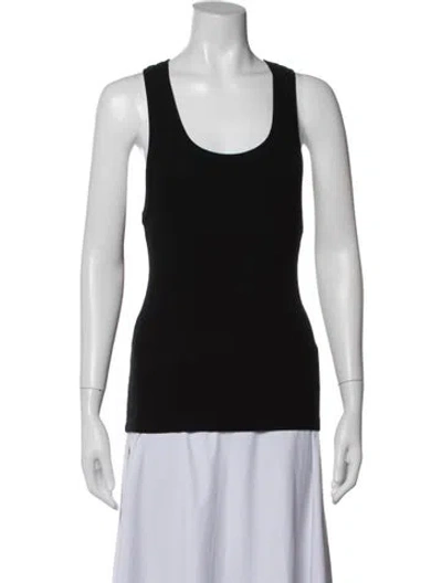 Pre-owned Sprwmn Scoop Neck Sleeveless Top In Black