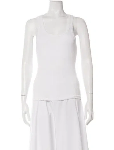 Pre-owned Sprwmn Scoop Neck Sleeveless Top In White