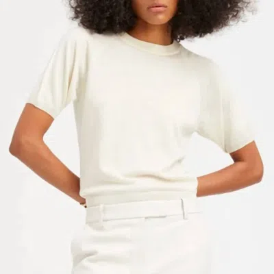 Sprwmn Short Sleeve Raglan Sweater In Chalk In White