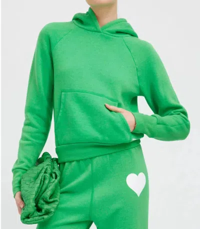 Sprwmn Shrunken Raglan Hoodie In Bright Green