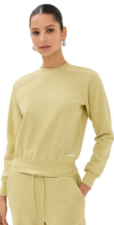 Sprwmn Shrunken Raglan Sweatshirt Pistachio In Multi