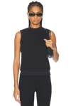 Sprwmn Shrunken Vest Top In Black
