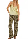 Sprwmn Silk Kauai Pants In Green Leopard In Multi