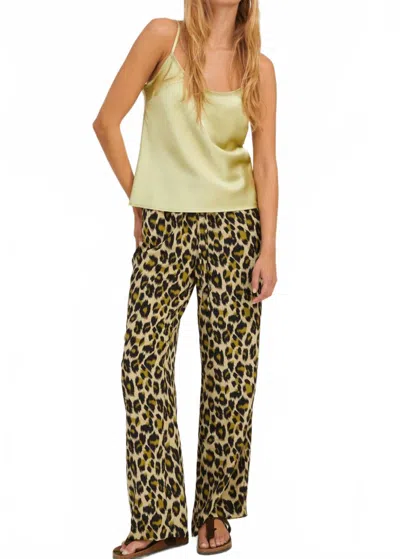 SPRWMN SILK KAUAI PANTS IN GREEN LEOPARD