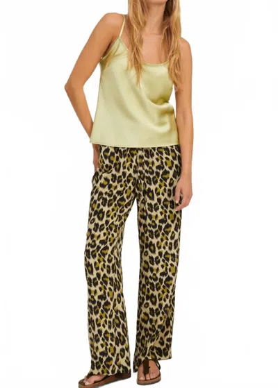 Sprwmn Silk Kauai Pants In Green Leopard In Multi