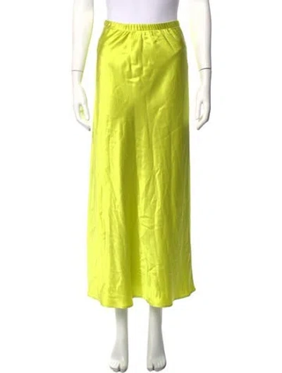 Pre-owned Sprwmn Silk Long Skirt In Green
