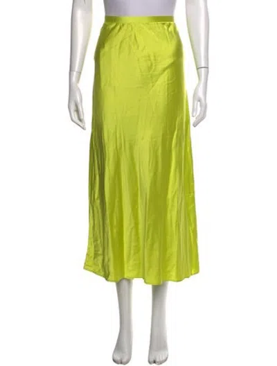 Pre-owned Sprwmn Silk Long Skirt In Green