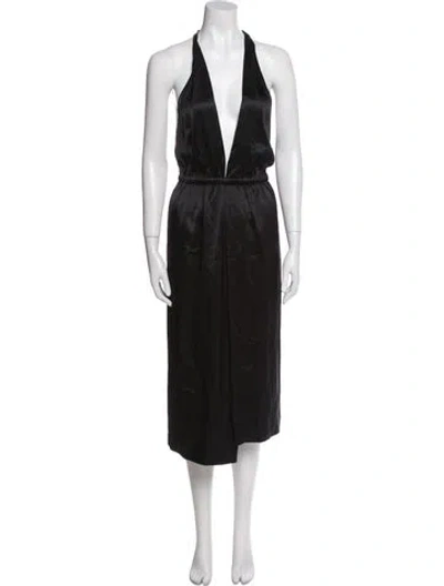 Pre-owned Sprwmn Silk Midi Length Dress W/ Tags In Black