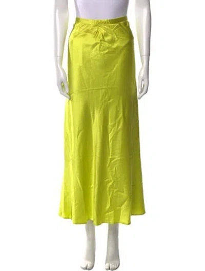 Pre-owned Sprwmn Silk Midi Length Skirt In Green